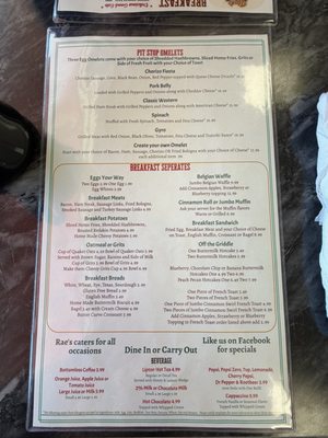 Menu photo 1 Rae's Route 30 Cafe East Canton, OH