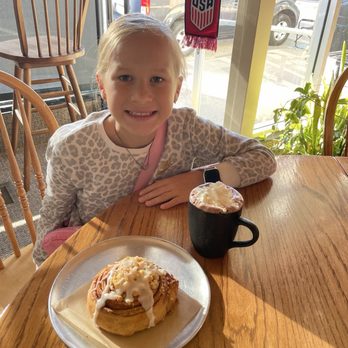Cattail Bakery - Cinnamon roll and kids hot chocolate - Bakeries Near Me - Red Lodge, Montana