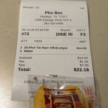 Pho Ben - Eldridge - Vietnamese Near Me - Houston, Texas