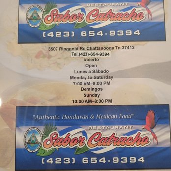 Sabor Catracho - Menu - Honduran Near Me - Chattanooga, Tennessee Sabor Catracho - Menu - Honduran Near Me - Chattanooga, Tennessee