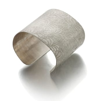 Jedeco - VOLUTES PHOTO ETCHED STERLING SILVER CUFF BRACELET WITH FLORAL PATTERN MADE BY CATHERINE MARCHE - Jewelry Near Me - London, XGL