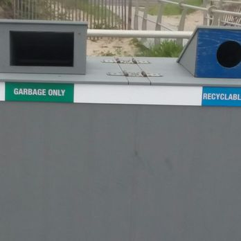 Spring Lake Beach - These trash and recyle bins were everywhere along the boardwalk as way as the boardwalk stretch! - Beaches Near Me - Spring Lake, New Jersey