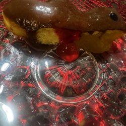 Citydonuts Fresno - My DELICIOUS heart bear lemon jelly half for dinner!! Yummy!!