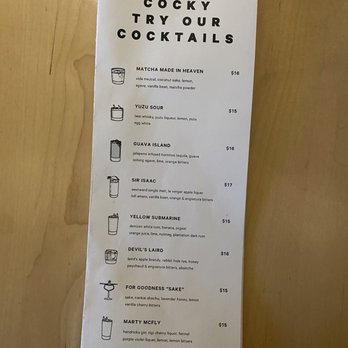 HATCH - Cocktail menu - Japanese Near Me - Los Angeles, California HATCH - Cocktail menu - Japanese Near Me - Los Angeles, California