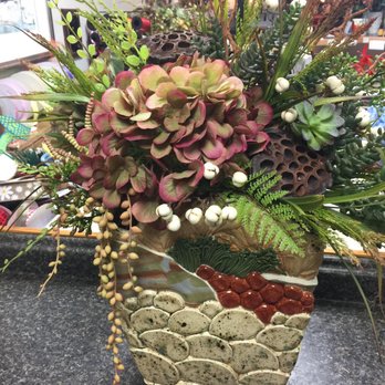 Heartwarmers - Beautiful silk and dried arrangement in local pottery. - Florists Near Me - Seneca, South Carolina