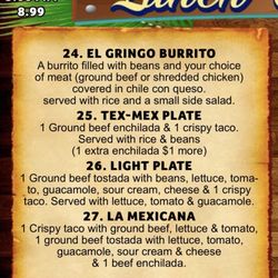 El Mexicano Grill & Cantina Midlothian - Lunch Menu Part 2