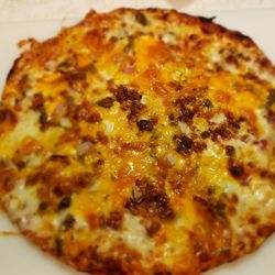 Eaton's Fresh Pizza - The cooked bacon cheeseburger.