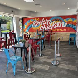 The Rockin Chicken - Newington - Inside the new Rockin Chicken! Nice little seating area and cool wall mural.