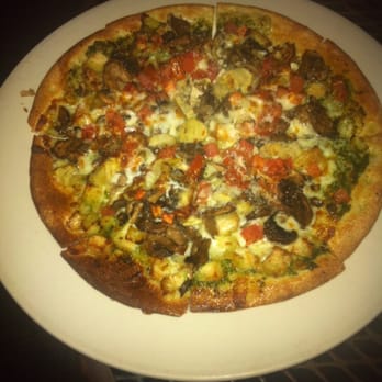 Empire Cafe - Pest Pizza with chicken, mushroom, artichoke... - Breakfast & Brunch Near Me - Houston, Texas
