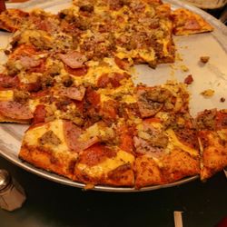 Monical's Pizza - Large mighty meat pizza