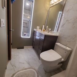 Kiba Studios - Hall bath almost finished.
