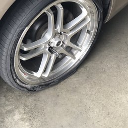 Flat tire that this man refused to help me change. Even when I offered to pay and said I had a spare in my trunk.
