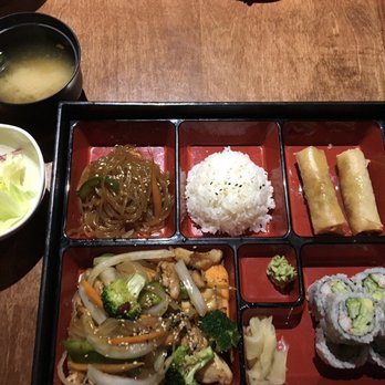 Golden Chopsticks - Bento box: rice, spring rolls, California rolls, noodles, stir fry - Japanese Near Me - Cobourg, Ontario Golden Chopsticks - Bento box: rice, spring rolls, California rolls, noodles, stir fry - Japanese Near Me - Cobourg, Ontario
