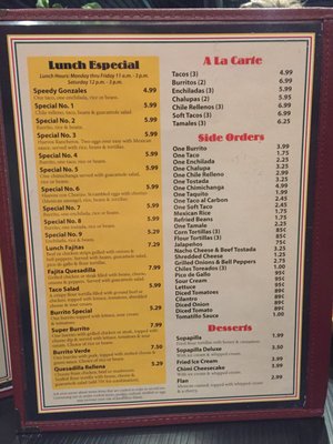 Menu photo 1 El Patio Mexican Restaurant Farmington, MI Menu photo 1 El Patio Mexican Restaurant Farmington, MI