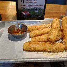Mozzarella sticks: half order and they gave me extra sauce for free to take home!