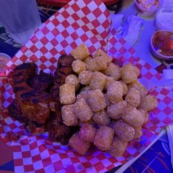 Signature ribs and tater tots. Add $2 extra.