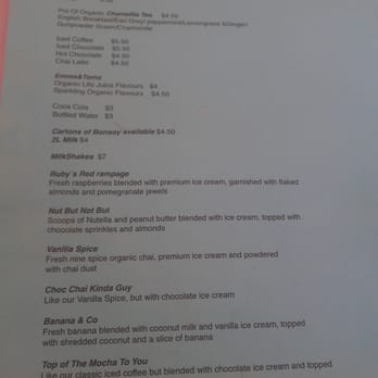 Ruby's - Drinks menu - Coffee & Tea Near Me - Coburg, VIC