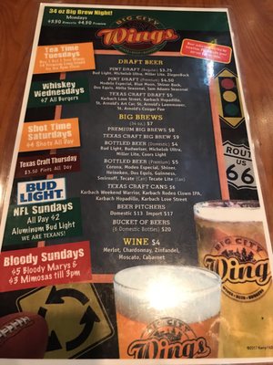 Menu photo 5 Big City Wings Houston, TX