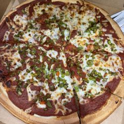 Godfather's Pizza - Extra sauce. Light cheese. Green pepper. YUM
