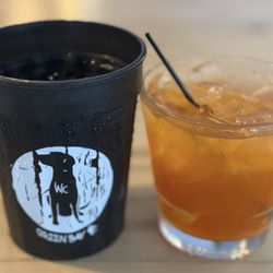 Iced water and Caramel Apple Old Fashioned (DELICIOUS!!)