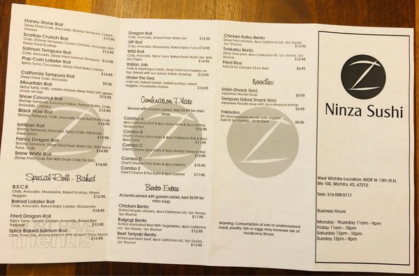 Menu photo 2 Ninza Sushi Bar Wichita, KS Menu photo 2 Ninza Sushi Bar Wichita, KS