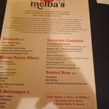 Melba's Restaurant - Melba's Menu - Southern Near Me - New York, New York Melba's Restaurant - Melba's Menu - Southern Near Me - New York, New York