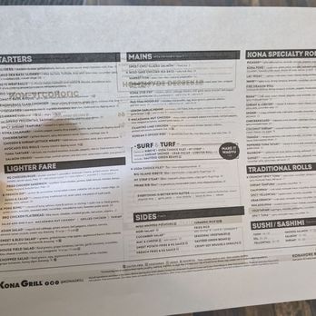 Kona Grill - San Antonio at North Star - Menu - Sushi Bars Near Me - San Antonio, Texas