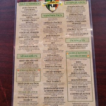 Mountain View Pub - Menu - New American Near Me - Cave Creek, Arizona Mountain View Pub - Menu - New American Near Me - Cave Creek, Arizona