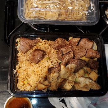 Mexihanas Hibachi Grill - #3, Garlic Noodles, Garlic soy sauce, Yum yum sauce. - Steakhouses Near Me - Long Beach, California Mexihanas Hibachi Grill - #3, Garlic Noodles, Garlic soy sauce, Yum yum sauce. - Steakhouses Near Me - Long Beach, California