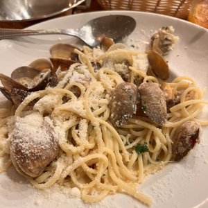 Photo of California Fish Market Restaurant - San Francisco, CA, United States. Linguine Alle Vongole Pasta - AMAZING! With loads of parmesan