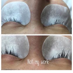 Regal Nails, Salon & Spa - Picture below was done at Regal Nails and the photo above was after removal at another eyelash Extensionist.