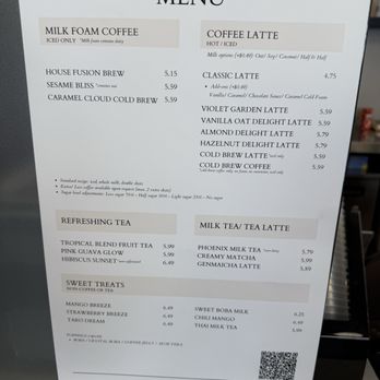 Ryo Coffee & Tea - Menu - Coffee & Tea Near Me - Fullerton, California