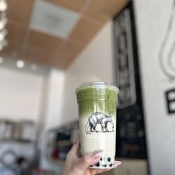 Korean Banana Milk add matcha shot