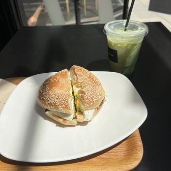 Ogawa Coffee - Egg bacon avocado sandwich + Iced Matcha Latte - Coffee & Tea Near Me - Boston, Massachusetts