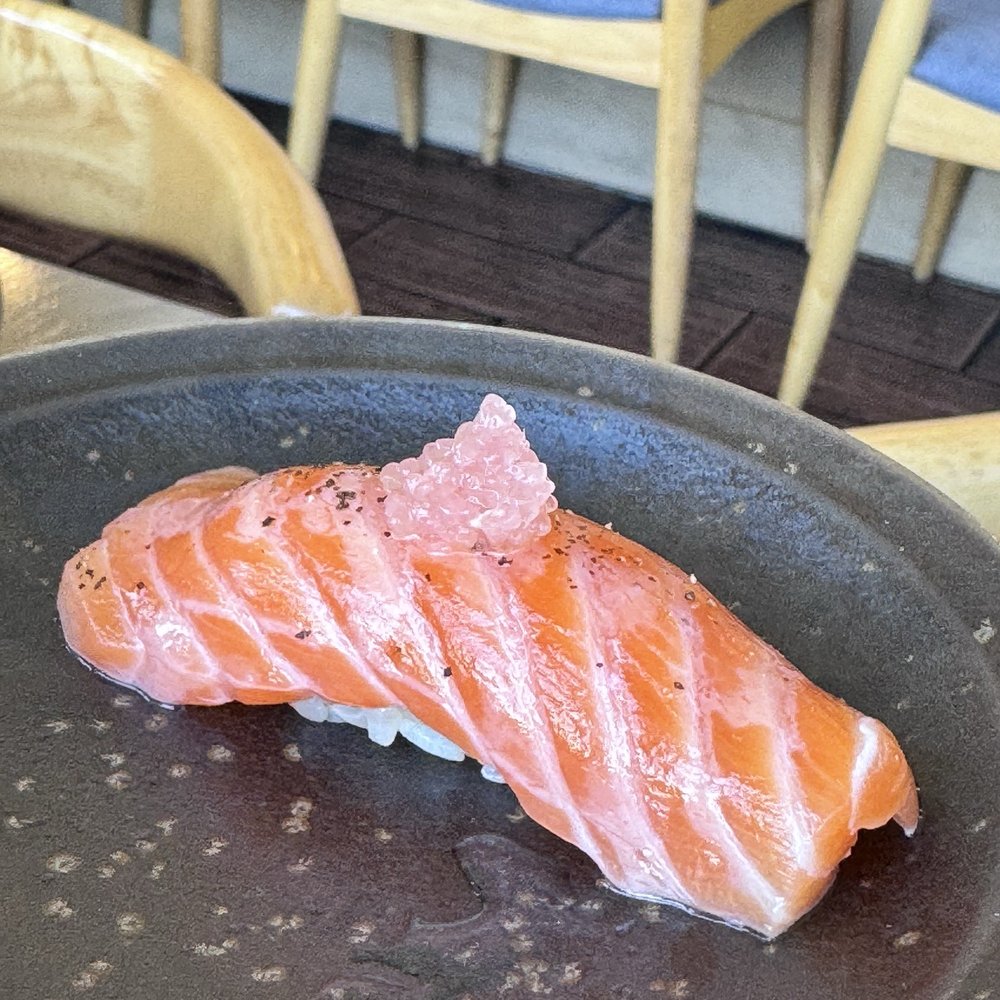 Akami Sushi - sea trout with finger lime - Sushi Bars Near Me - Arcadia, California Akami Sushi - sea trout with finger lime - Sushi Bars Near Me - Arcadia, California