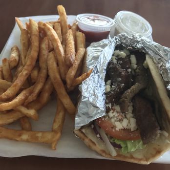 Fumee Cafe - Gyro Dinner Platter. Delicious. Meat was tender and juicy and the vegetables were fresh. - Hookah Bars Near Me - Annandale, Virginia