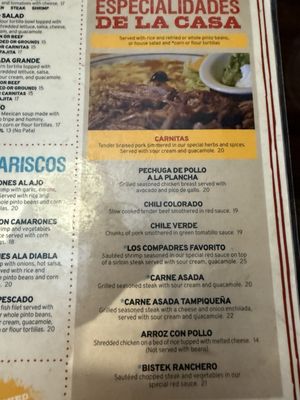 Menu photo 3 Los Compadres Mexican Restaurant Sparks, NV