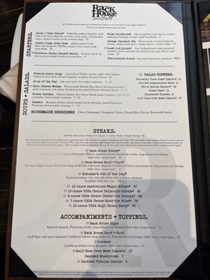 Menu photo 1 The Rack House Steaks & Spirits Gulfport, MS Menu photo 1 The Rack House Steaks & Spirits Gulfport, MS