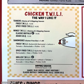 Chicken T.W.I.L.I. - Menu - Chicken Wings Near Me - Torrance, California Chicken T.W.I.L.I. - Menu - Chicken Wings Near Me - Torrance, California
