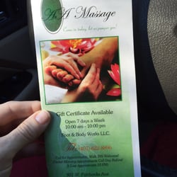 AA Massage - $40 for 30 minute massage. $60 for 60 minutes, $90 for 90 minutes.