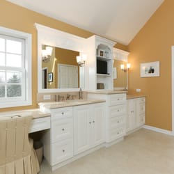 Aslan Design and Renovation - Master Bath - Crema Marfil vanity top by ASLAN Stoneworks