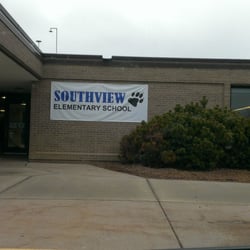Southview Elementary School - Vinyl tarp sign at entrance. Go Southview Wolves!