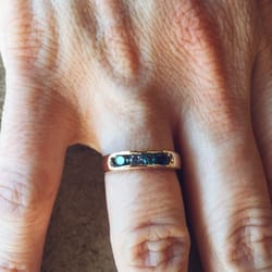 Olson Design - Mother' Ring cast from repurposed gold. Stones: sapphire, blue zircon, aquamarine, & a blue diamond