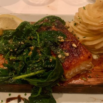 Elizabeth's Chop House - Salmon on a plank - Steakhouses Near Me - Marquette, Michigan