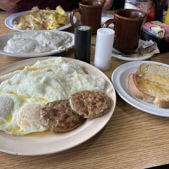 Ham Shop Cafe - Ham and cheese omelette, hash browns, biscuits and gravy, two eggs over easy with turkey sausage and grits. Rye toast. - Diners Near Me - Detroit, Michigan Ham Shop Cafe - Ham and cheese omelette, hash browns, biscuits and gravy, two eggs over easy with turkey sausage and grits. Rye toast. - Diners Near Me - Detroit, Michigan