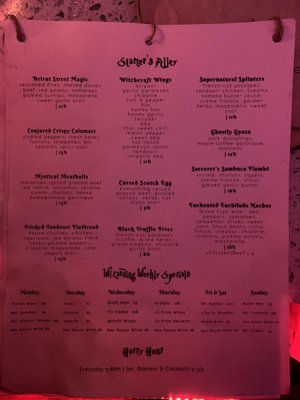 Menu photo 2 The Potion Room Calgary, AB Menu photo 2 The Potion Room Calgary, AB