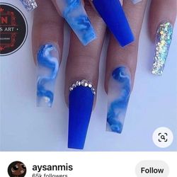 Sisters' Nails and Spa - Reference pic for acrylic full set with art