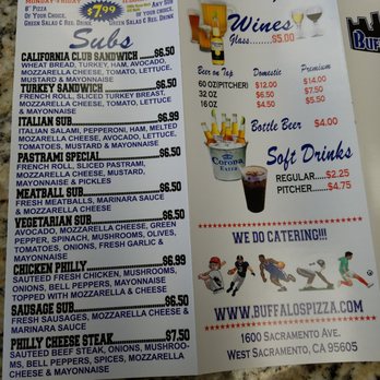 Buffalo's Pizza - Menu as of 2/20/18 - Pizza Near Me - West Sacramento, California