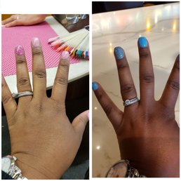 The pink is Color Up and the blue is the redo in NY - night and day. The pink is Color Up and the blue is the redo in NY - night and day.