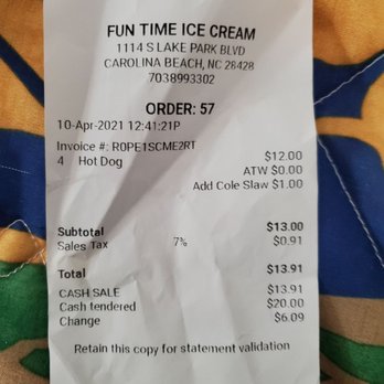 Fun Time Ice Cream - April, 2021 - Shaved Ice Near Me - Carolina Beach, North Carolina Fun Time Ice Cream - April, 2021 - Shaved Ice Near Me - Carolina Beach, North Carolina